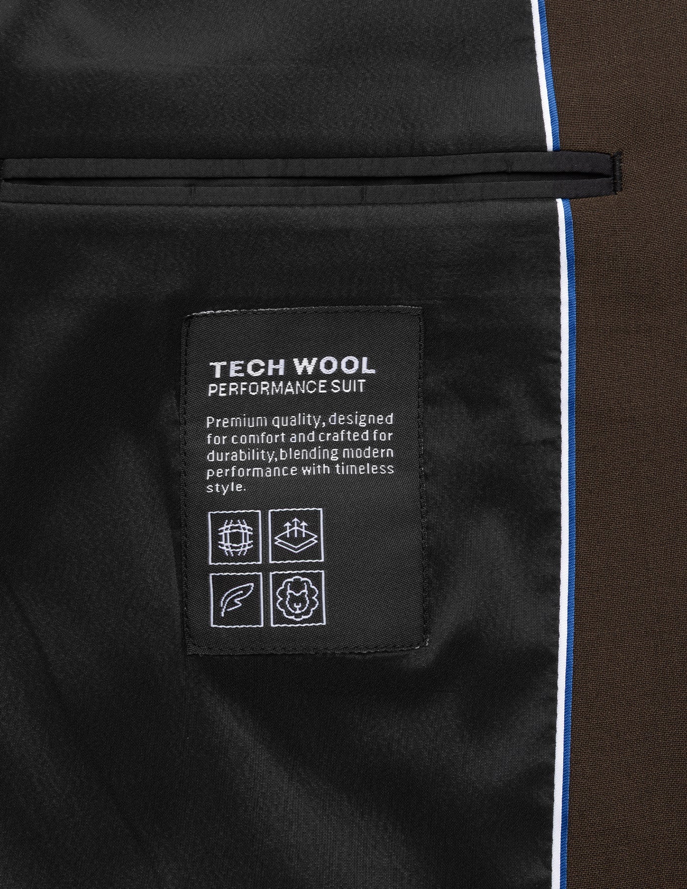 Tech Wool Blazer Dark Cocoa Brown Regular